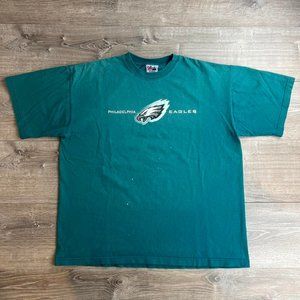 Majestic Vintage 90s Philadelphia Eagles NFL Green Graphic T-Shirt